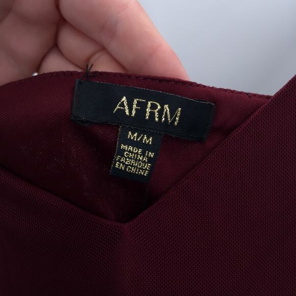 AFRM Maxi Slip Dress Adjustable Strap Burgundy M - Picture 5 of 8